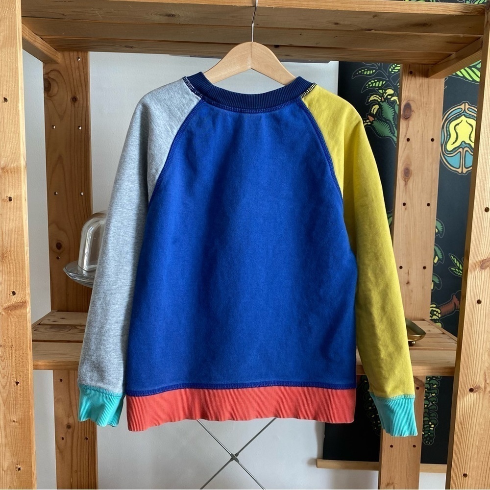 Hanna Andersson Blue Yellow Gray Colorblock Gamer Controls Crewneck Sweatshirt 6 - Picture 3 of 12